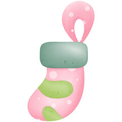 Socks used for Christmas decoration hand drawn transparency illustration 