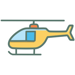 Naklejka premium A stylized vector icon of a medical helicopter, symbolizing emergency medical services and rescue operations.