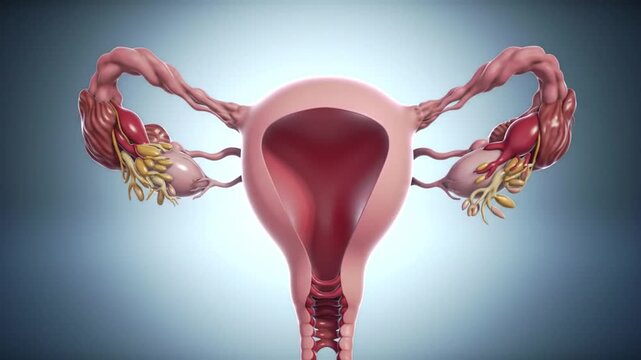 Female Reproductive System Anatomy Illustration for Medical Education and Research