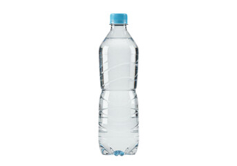 Isolated clear plastic bottle filled with pure fresh water, a healthy and refreshing drink
