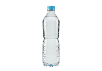 Isolated clear plastic bottle filled with pure fresh water, a healthy and refreshing drink