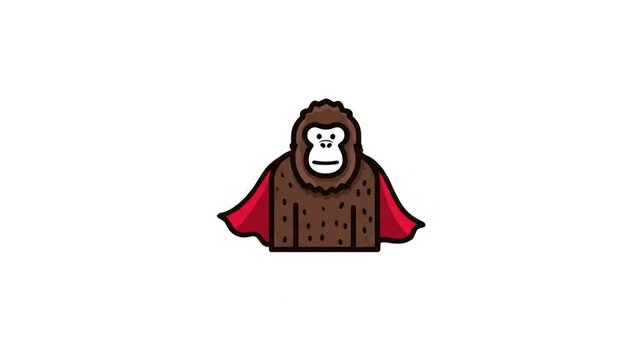 Gorilla superhero cartoon illustration