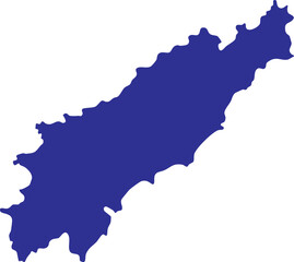 Fototapeta premium Republic of Genoa map icon in blue color on white background – vector silhouette outline of historic Genoese Republic borders, territory, and geographic shape illustration