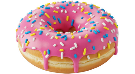 Isolated Sprinkled Pink Donut