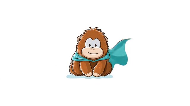 Cute cartoon monkey with cape