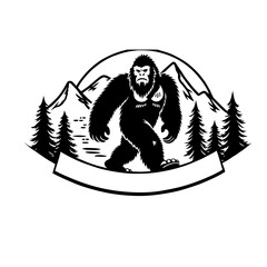 Vector illustration of gorilla forest logo 
