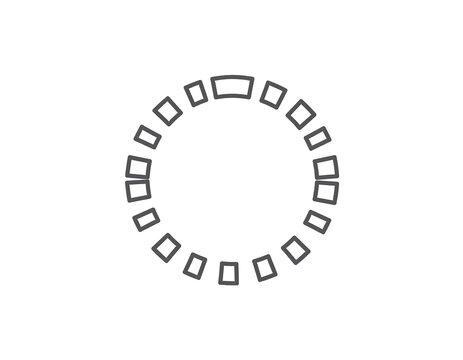 Simple circular graphic with repeating squares
