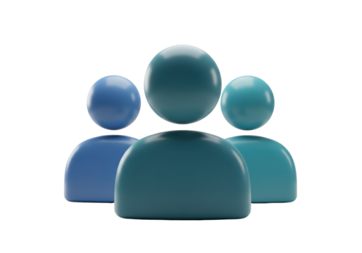 Isolated Social Group 3D Render, Teamwork Members, Connection, Cooperation, Community Shape Icon