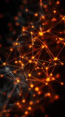 Abstract network of glowing points and lines