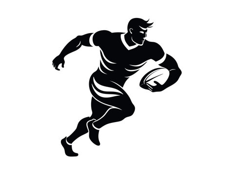 Rugby player running with the ball