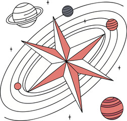 Minimalist Decorative Star Symbol Vector