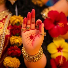 Durga Idol Hand Abhaya Mudra Close-Up