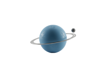 Isolated Planet with Rings and Moon, Space Exploration, Cosmic Theme, Celestial Body