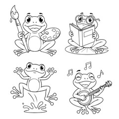 Obraz premium set of funny frogs