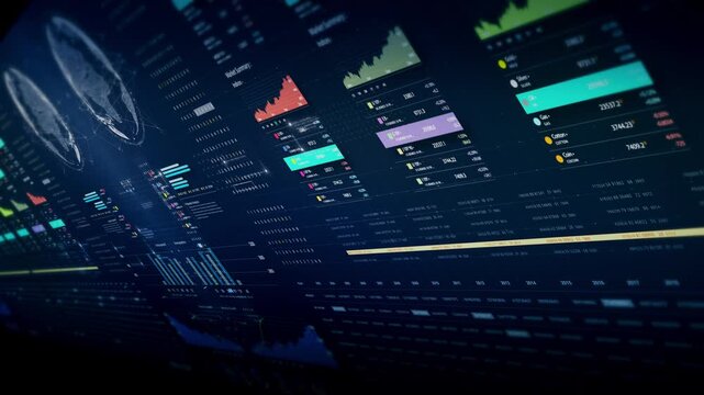Dynamic data visuals for business info graphics, animated charts, and data-driven insights for a business meeting mock-up. Explore the world of trading, stock exchanges, and crypto - Powered by Adobe