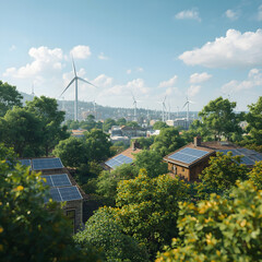 City bridge over river with surrounding buildings and park view