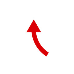 Red Curved Arrow Vector Illustration &ndash; Direction and Navigation Symbol