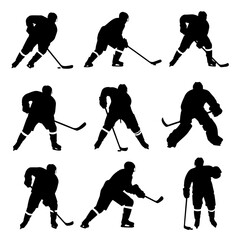 hockey players silhouettes