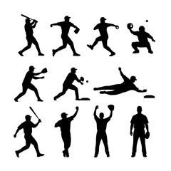 baseball player set. baseball player, hitter, pitcher collection.
