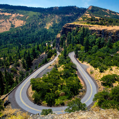 Curves at Rowena Crest Viewpoint Historic Columbia River Highway Route 30