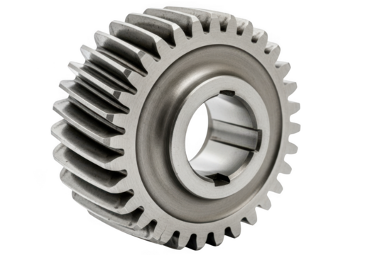 Close-up of a mechanical gear with precise teeth for power transmission systems transparent background