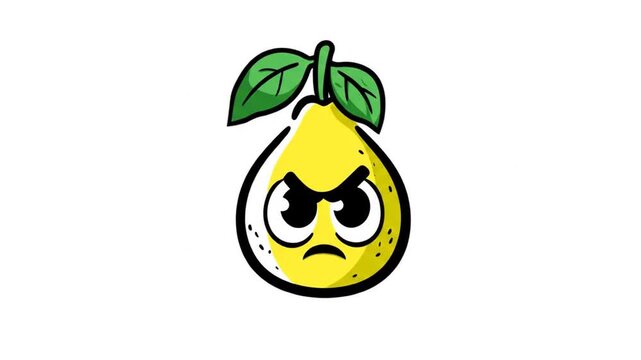 Angry lemon cartoon illustration