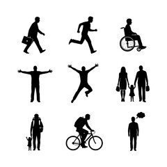 silhouettes of people on the bike