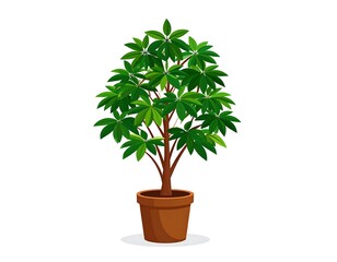 Obraz premium Vibrant potted plant illustration