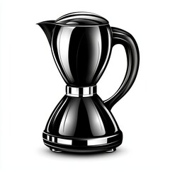 Making coffee with a stylish black electric kettle home kitchen product photography modern design close-up beverage preparation