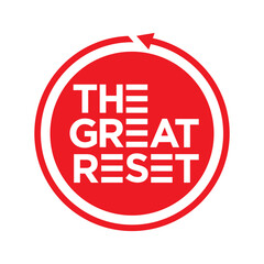 the great reset red circle arrow vector logo