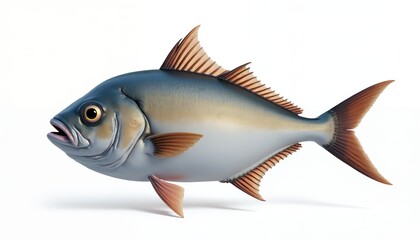 Fototapeta premium Blue and silver fish with copper fins marine life aquatic animal