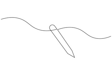 Simple ball pen one line art minimal outline vector design
