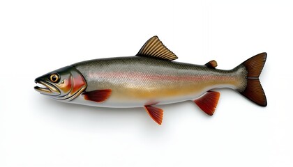 Naklejka premium Rainbow trout fish detailed realistic depiction aquatic animal freshwater fish