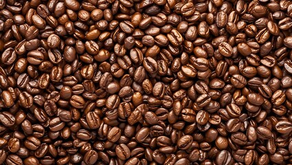 Roasted Coffee Beans Seamless Background Texture &ndash; International Coffee Day Concept