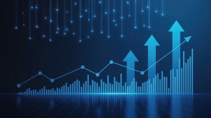 Naklejka premium Stock market trends with growth and decline charts, business finance analytics, investment strategy, and economic data visualization 