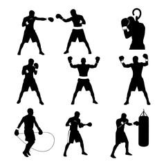 vector silhouettes of box people