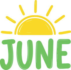 Bright june sunshine summer month greeting graphic vector © Safwan Creatives