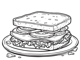 Hand Drawn Sandwich Artwork