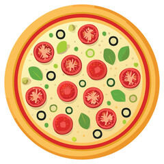 A clean and versatile vector icon of a whole pizza, perfect for use in food delivery apps, restaurant websites, and menus.
