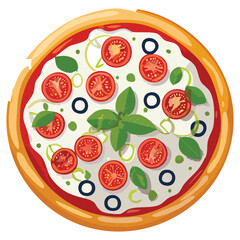 A sleek and professional vector icon of a pizza slice with toppings, designed for a variety of digital and print applications, representing a classic meal.