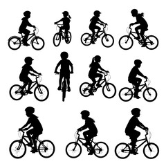 Obraz premium boy and girl riding bicycles