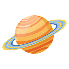 Fototapeta premium A clean and versatile vector icon of a planet with a ring, perfect for use in educational apps, websites, and sci-fi projects.