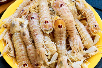 Mantis Shrimp Pile, Seafood Plate, Fresh Cuisine