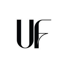 UF monogram logo design letter text name symbol monochrome logotype alphabet character simple logo