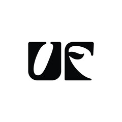 UF monogram logo design letter text name symbol monochrome logotype alphabet character simple logo