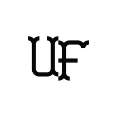 UF monogram logo design letter text name symbol monochrome logotype alphabet character simple logo