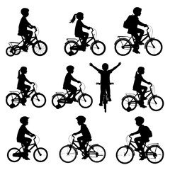 Fototapeta premium silhouettes of cyclist
