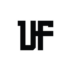 Obraz premium UF monogram logo design letter text name symbol monochrome logotype alphabet character simple logo