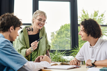 Engaging youth collaboration in a modern office setting during a creative brainstorming session