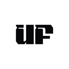 UF monogram logo design letter text name symbol monochrome logotype alphabet character simple logo